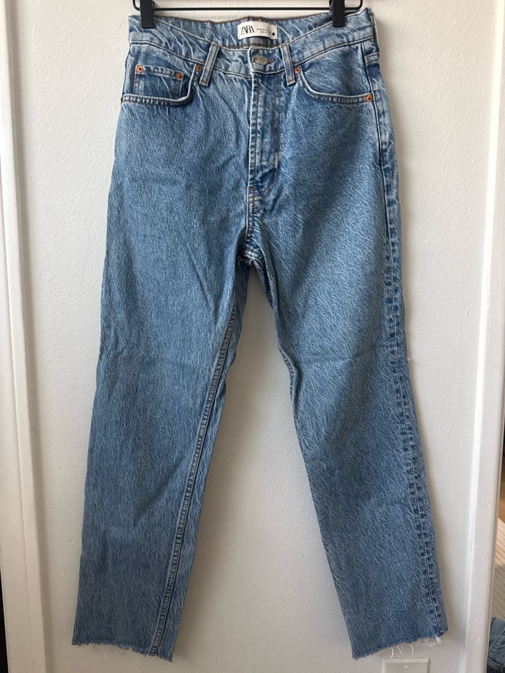 Zara Medium Blue Straight Jeans